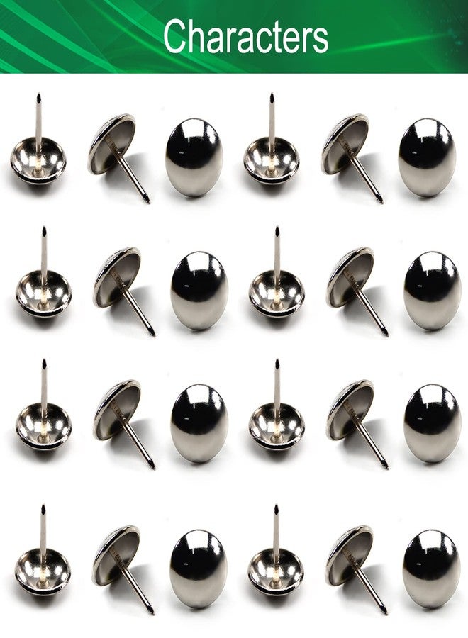 Yinpecly Upholstery Nails Tacks 0.63" Head Dia Stainless Steel Round Thumb Push Pins, for Furniture Decorative Sofa Headboards Chair Hardware Cork Board 80pcs - Image 3